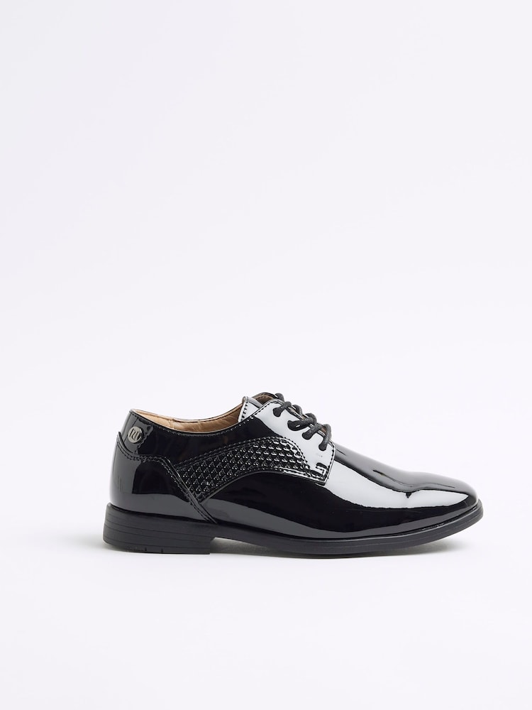 River Island Black Boys Patent Point Formal Shoes - Image 1 of 4