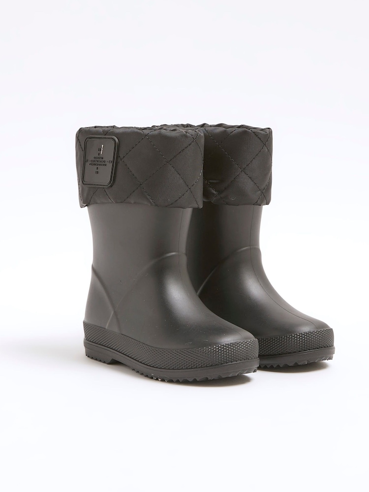 River Island Black Boys Drench Wellies - Image 2 of 5