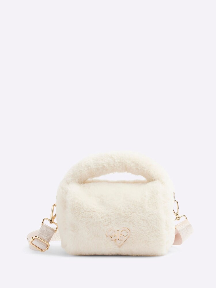 River Island Cream Girls Faux Fur Grab Bag - Image 1 of 4