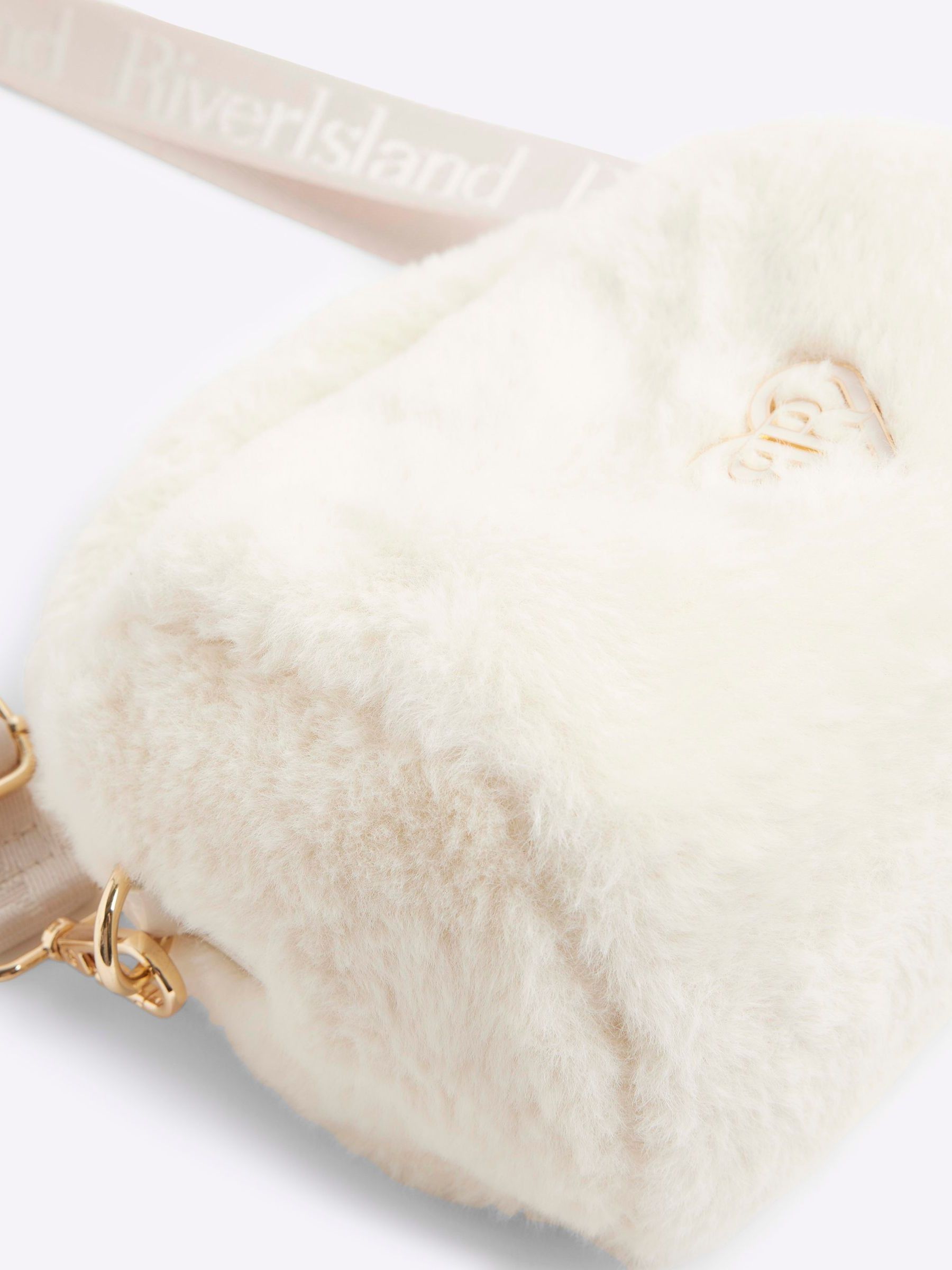 Buy River Island Cream Girls Faux Fur Grab Bag from Next Oman