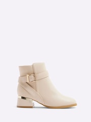 River Island Cream Girls Heeled Boots - Image 1 of 5