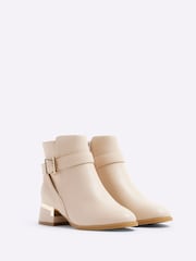 River Island Cream Girls Heeled Boots - Image 2 of 5