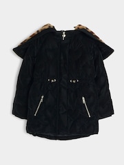 River Island Black Girls Glam Heart Padded Coat - Image 3 of 6