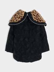 River Island Black Girls Glam Heart Padded Coat - Image 4 of 6