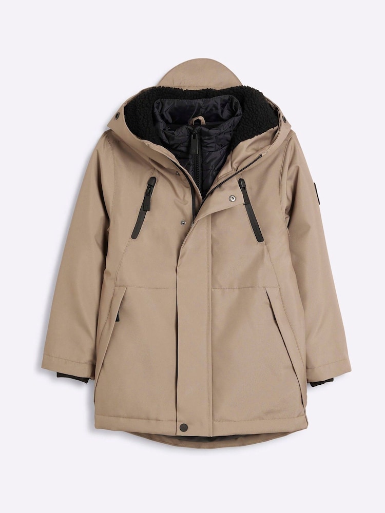 River Island Natural Boys Parka Coat - Image 1 of 4 River Island Natural Boys Parka Coat - Image 1 of 4