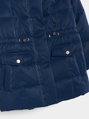 River Island Blue Girls Monogram Padded Coat - Image 4 of 5