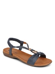 Синий с хромированной отделкой - Сандалии Pavers Flat Strappy - Image 1 of 5