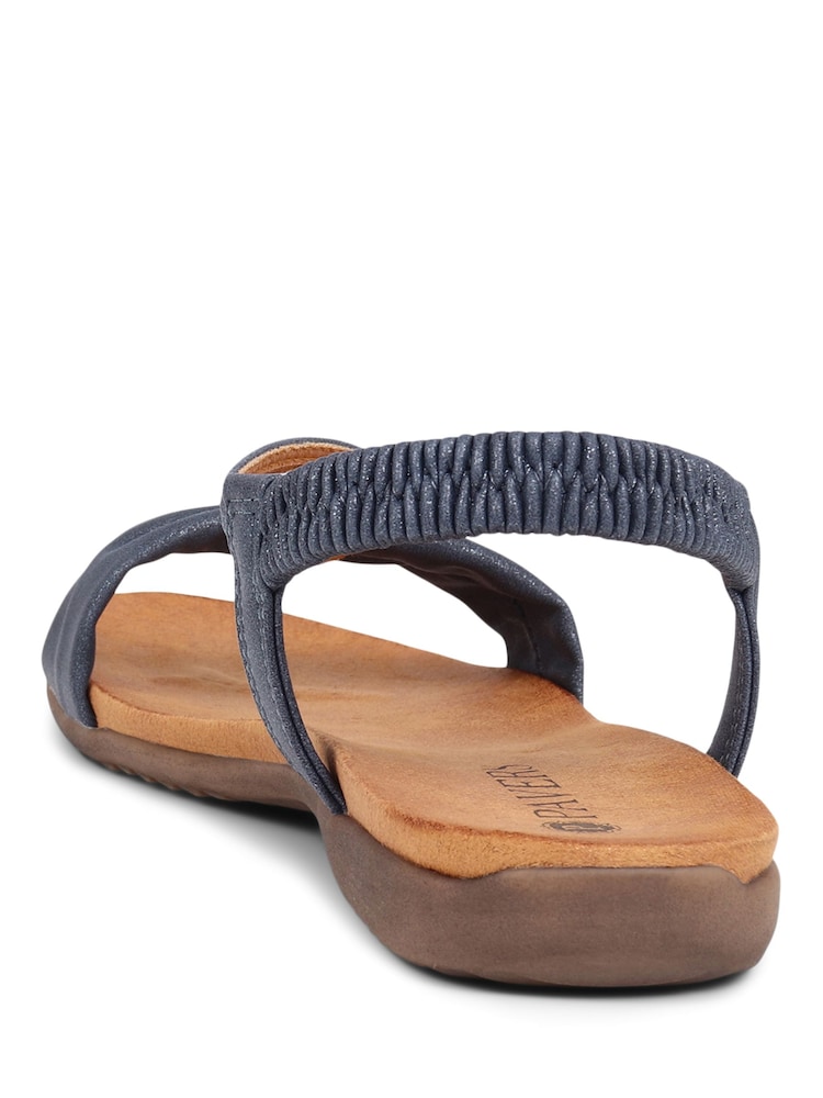 Pavers Blue Chrome Flat Strappy Sandals - Image 3 of 5