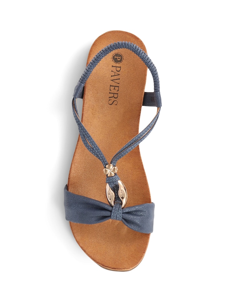 Pavers Blue Chrome Flat Strappy Sandals - Image 4 of 5
