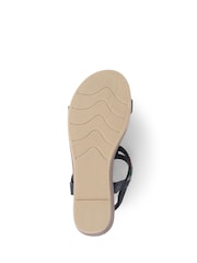 Pavers Black Embellished Wedge Sandals - Image 3 of 5