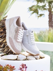 Pavers Grey Pavers Grey Chunky Lace-Up Trainers - Image 1 of 6
