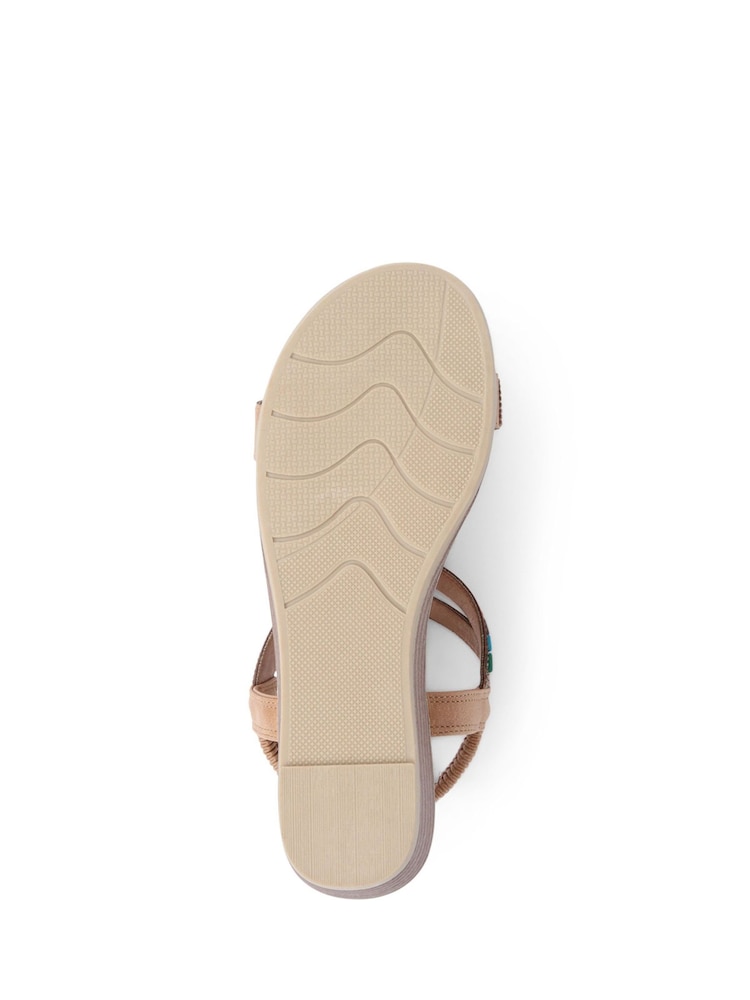 Pavers Camel Embellished Wedge Sandals - Image 5 of 5