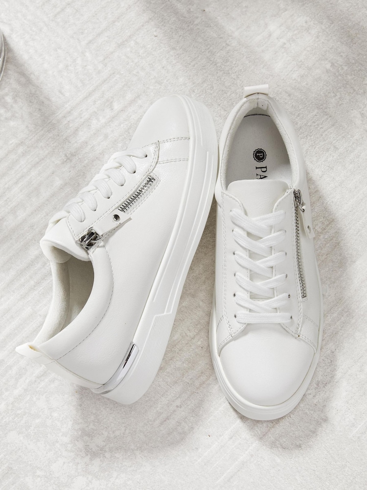 Pavers White Pavers Dual Fasten White Trainers - Image 1 of 6