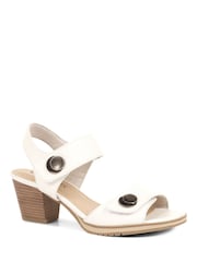 Pavers White Pavers Grey Adjustable Block Heel Sandals - Image 1 of 5