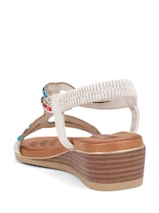 Pavers White Embellished Wedge Sandals - Image 5 of 6