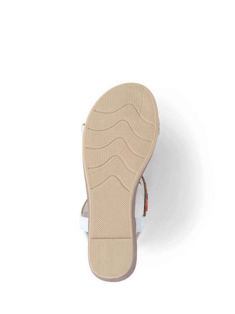 Pavers White Embellished Wedge Sandals - Image 6 of 6