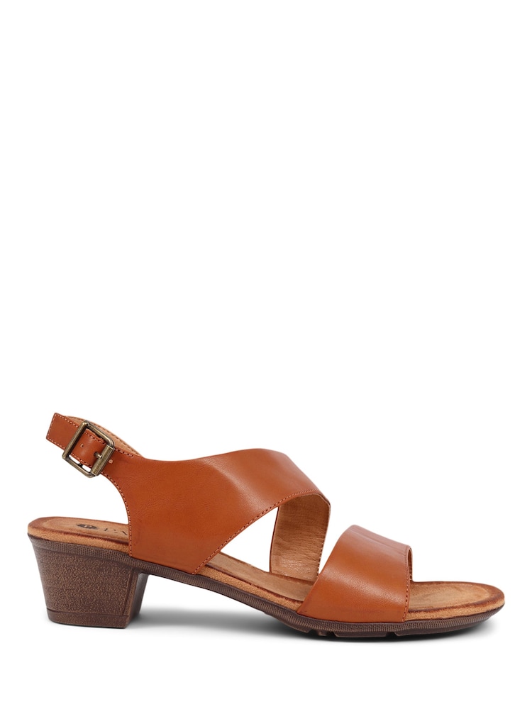Pavers Tan Block Heeled Sandals - Image 2 of 6