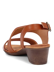 Pavers Tan Block Heeled Sandals - Image 3 of 6