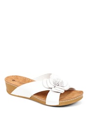 Pavers White Embellished Mule Sandals - Image 1 of 5