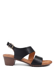 Pavers Black Block Heeled Sandals - Image 1 of 5