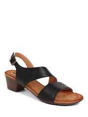 Pavers Black Block Heeled Sandals - Image 2 of 5