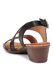 Pavers Black Block Heeled Sandals - Image 3 of 5