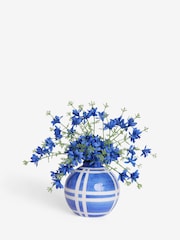 Blue Artificial Floral Arrangment In Ceramic Vase - Image 3 of 5