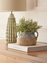 Grey Rustic Artifcial Plant Bowl - Image 1 of 4