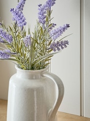 Purple Artificial Lavender In Ceramic Jug - Image 2 of 4