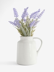 Purple Artificial Lavender In Ceramic Jug - Image 3 of 4