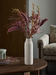 Red Artificial Flower Arrangement in Tall Ceramic Vase - Image 1 of 4