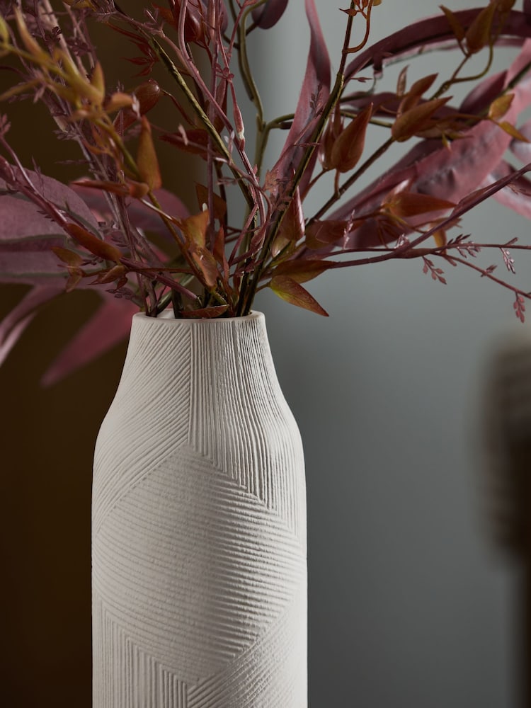 Red Artificial Flower Arrangement in Tall Ceramic Vase - Image 2 of 4