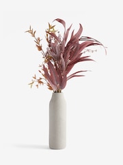 Red Artificial Flower Arrangement in Tall Ceramic Vase - Image 3 of 4