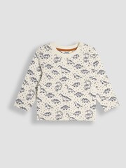 JoJo Maman Bébé Tan Dino Texture Dungarees & Top Set - Image 4 of 6