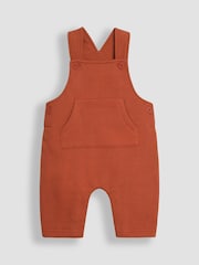 JoJo Maman Bébé Rust Forest Animal Textured Dungarees & Top Set - Image 3 of 6