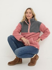 FatFace Multi Colourblock Half Neck Fleece - Image 3 of 5