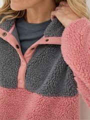 FatFace Multi Colourblock Half Neck Fleece - Image 4 of 5