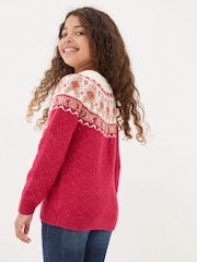 FatFace Red Gingerbread Jumper - Image 2 of 5