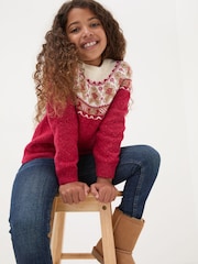 FatFace Red Gingerbread Jumper - Image 3 of 5
