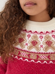 FatFace Red Gingerbread Jumper - Image 4 of 5
