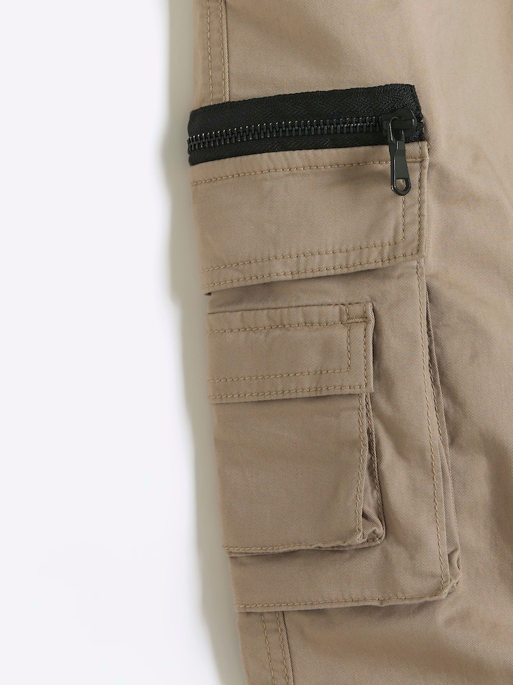 River Island Natural Boys Tech Cargo Trousers - Image 2 of 3