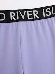 River Island Purple Girls Deep Waistband Kickflare 100% Cotton Trousers - Image 2 of 3