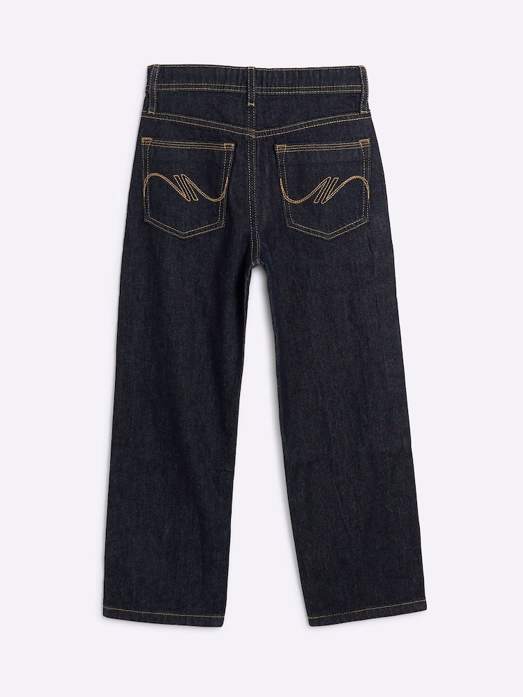 River Island Blue Straight Fit Boys Denim 100% Cotton Jeans - Image 2 of 4 River Island Blue Straight Fit Boys Denim 100% Cotton Jeans - Image 2 of 4
