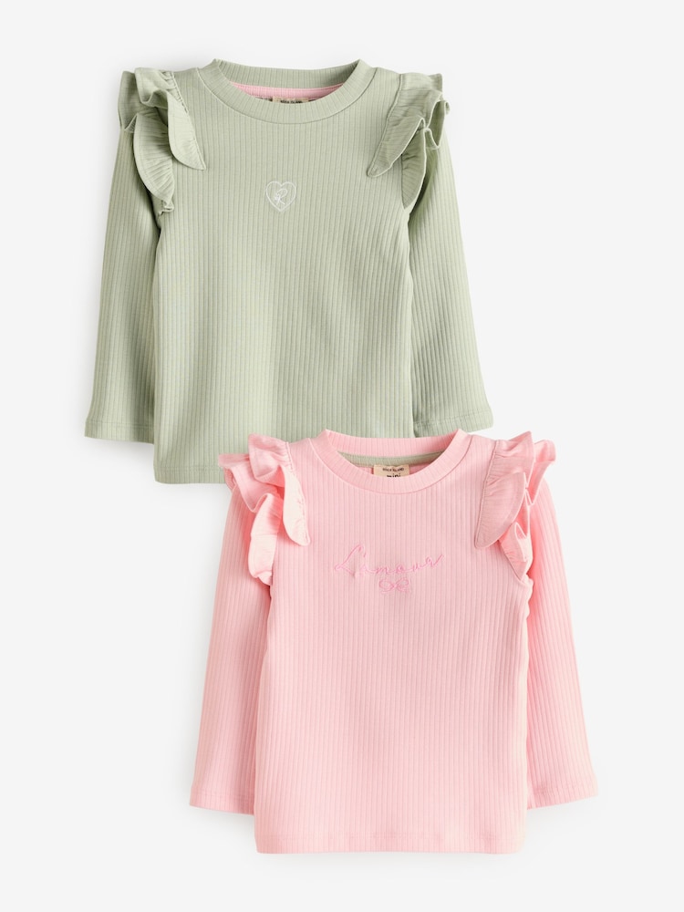 River Island Pink River Island Girls Rib Tops 2 Pack - Image 1 of 3 River Island Pink River Island Girls Rib Tops 2 Pack - Image 1 of 3