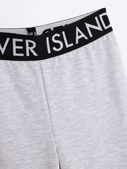 River Island Grey Girls Deep Waistband Kickflare 100% Cotton Trousers - Image 2 of 3