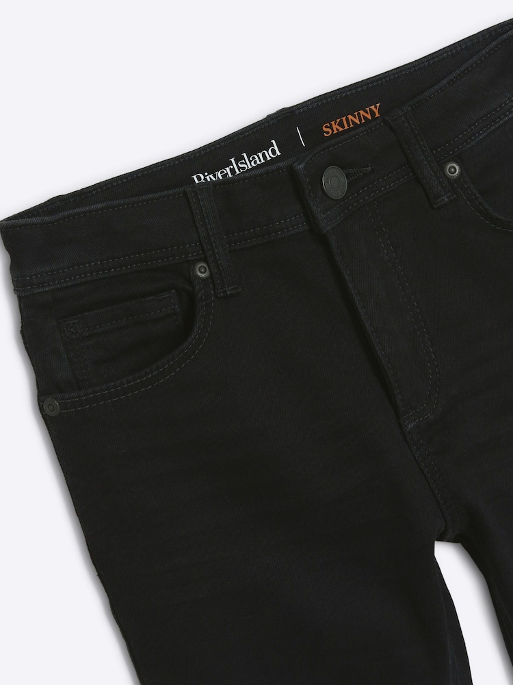 River Island Black Boys Relaxed Skinny Jeans - Image 4 of 4