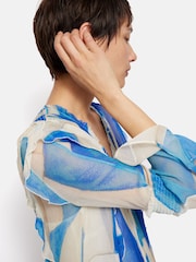 Jigsaw Blue Abstract Long Sleeve Dress - Image 2 of 7