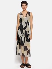 Jigsaw Black Abstract Sleeveless Dress - Image 2 of 7