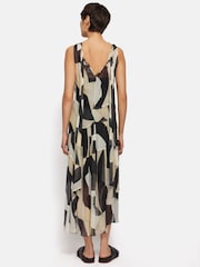Jigsaw Black Abstract Sleeveless Dress - Image 6 of 7