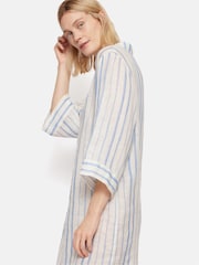 Jigsaw Blue Linen Stripe Tunic Dress - Image 5 of 8